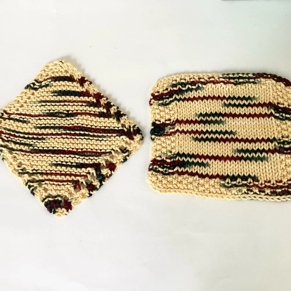 Baby Washcloth Hand Crafted Yellow Maroon Green Cotton Gift Bath Essentials